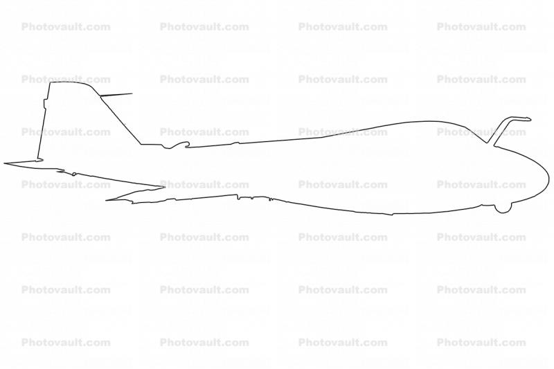 Grumman A-6 outline, A-6 Intruder, line drawing, shape