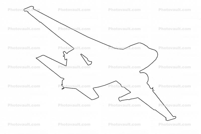 Lockheed S-3B Viking outline, line drawing, shape