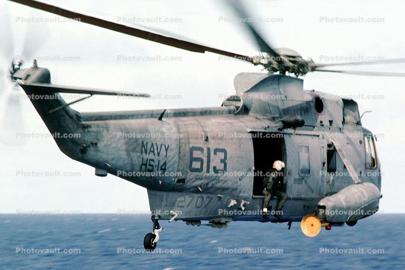 613, HS-14, 2707, Sikorsky SH-3 Sea King, Flight, Flying, Airborne