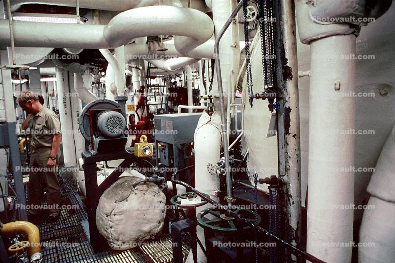 Boiler Room Pipes, Piping, USS Ranger CVA-61