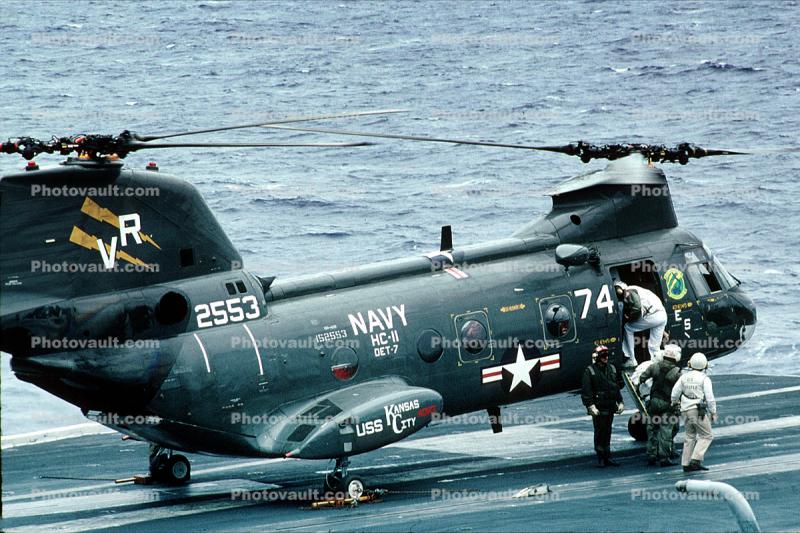 2553, HC-11, DET-7, Boeing CH-46 Sea Knight, USS Ranger CVA-61