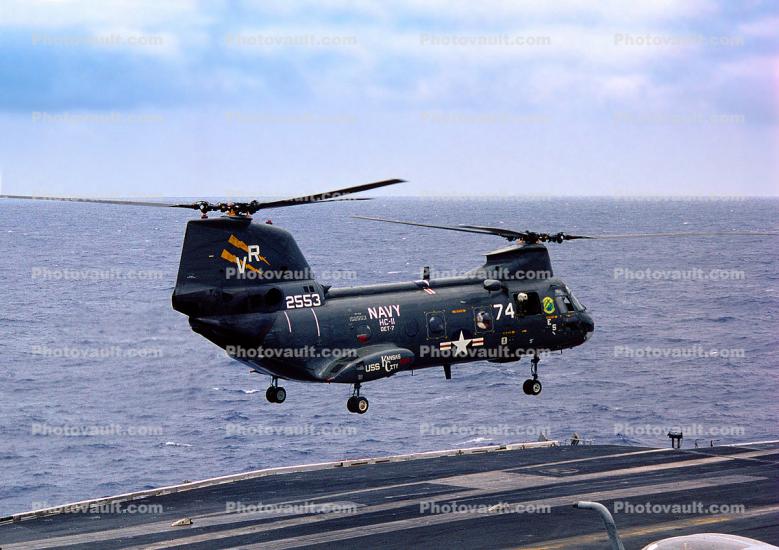 2553, HC-11, DET-7, Boeing CH-46 Sea Knight, USS Ranger CVA-61, 74
