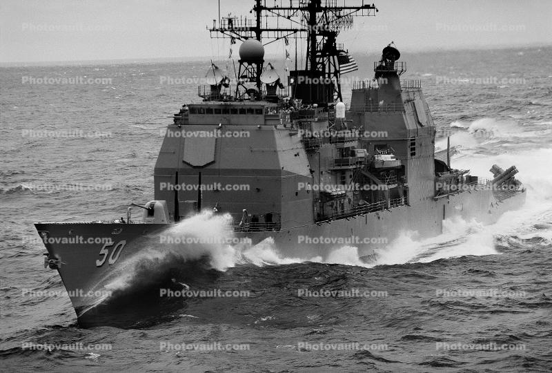 Bow, USS Valley Forge (CG-50), Ship, Ticonderoga-class cruiser, Aegis combat system, Pacific Ocean