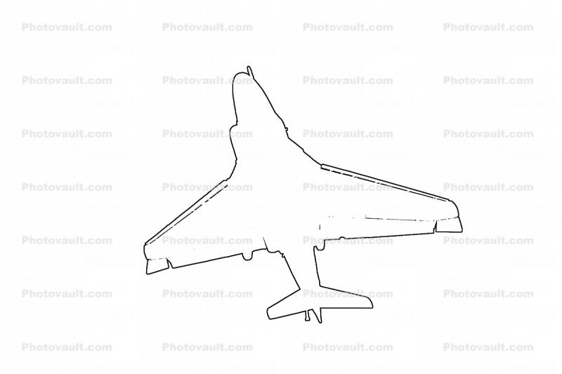 outline of a Grumman A-6 Intruder, line drawing, shape