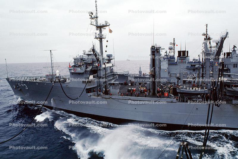 USS Kansas City, (AOR-3), Wichita Class Replenishment Oiler, unrep, USN, United States Navy, Ship