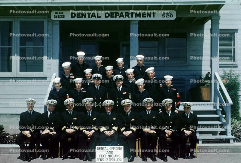 SFNS, Dental Officers and Technicians, Bainbridge, Pennsylvania, 2 April 1951, 1950s