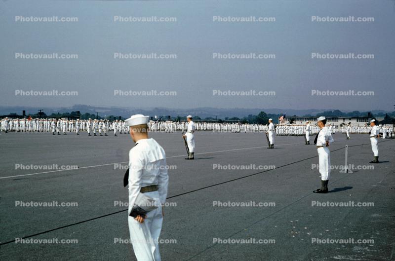 Men, Graduation, White Suits, standing in attention
