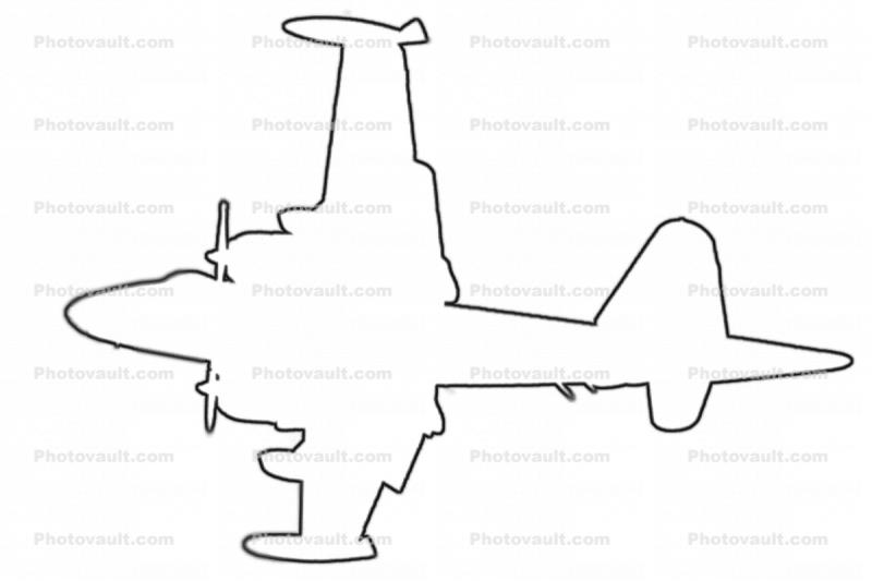 P-2 Neptune outline, line drawing, shape