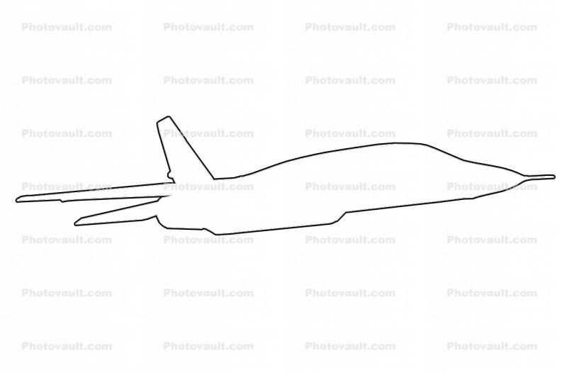 A-5 Vigilante Outline, line drawing, shape