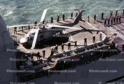 Sikorsky SH-60B Seahawk, USS DAVID R RAY (DD-971) U.S. Navy Destroyer War Ship, Spruance Class Destroyer, ship, vessel, hull, warship