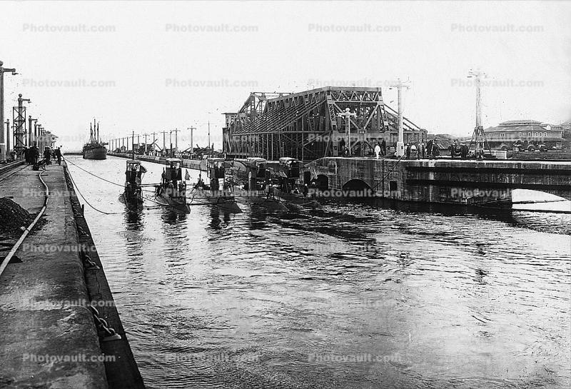 USN Submarines, Canal, Great Lakes, United States Navy, 1920's