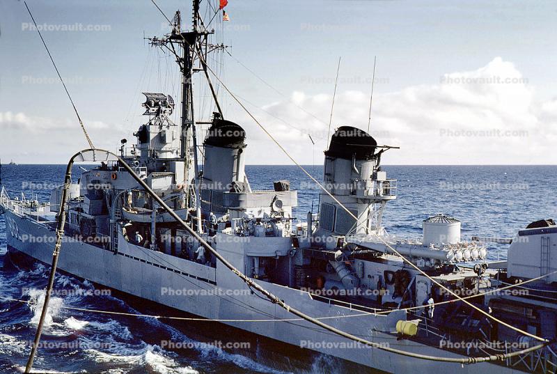 Destroyer, 1940s, USS Porterfield (DD-682), Fletcher-class destroyer, United States Navy, Unrep, USN