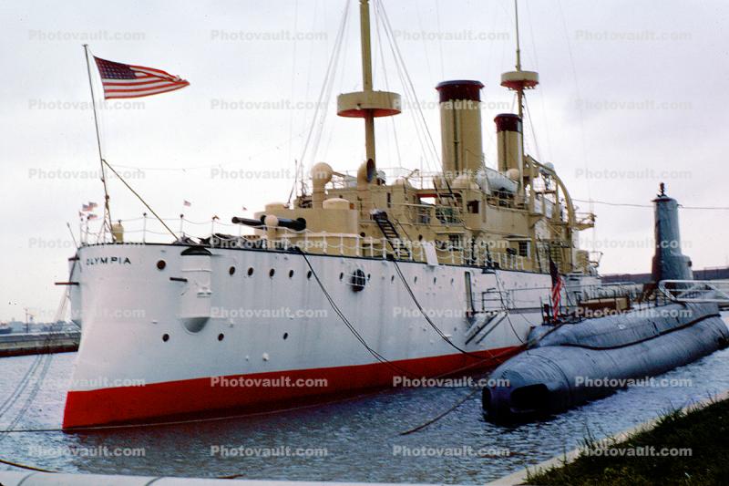 USS Olympia, Protected Cruiser, C-6, Philadelphia, Pennsylvania, flagship of Commodore George Dewey