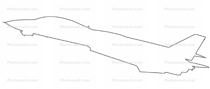 Grumman F-14 Tomcat outline, USN, United States Navy, line drawing, shape