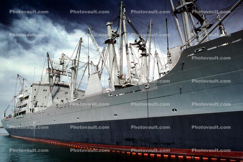USS Cape Borda, Alameda NAS, Alameda Naval Air Station, NAS, USN, Transport Ships, docks, cranes