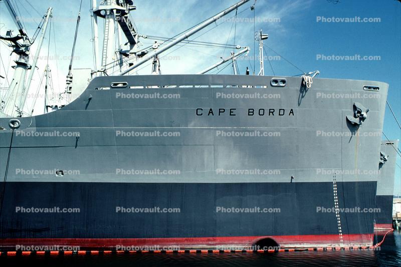 USS Cape Borda, Alameda Naval Air Station, NAS, USN, Transport Ships, docks, cranes