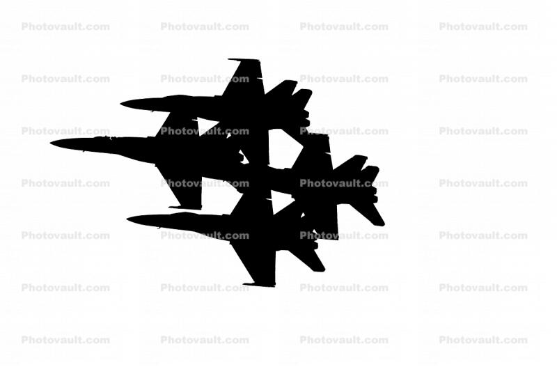 McDonnell Douglas F-18 Hornet, Blue Angels silhouette, logo, shape