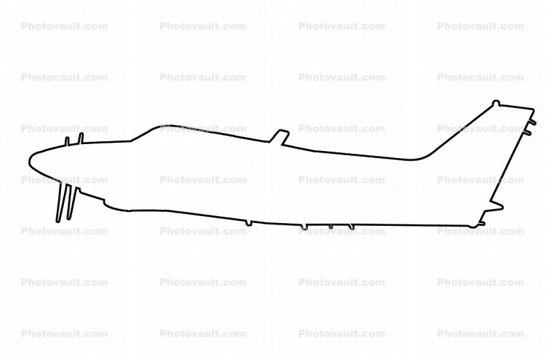 T-44 Pegasus  outline, line drawing
