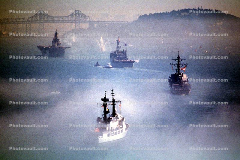 Fireboat Spraying, Coast Guard Cutter, USCG, Fleetweek, ship, vessel, hull, warship