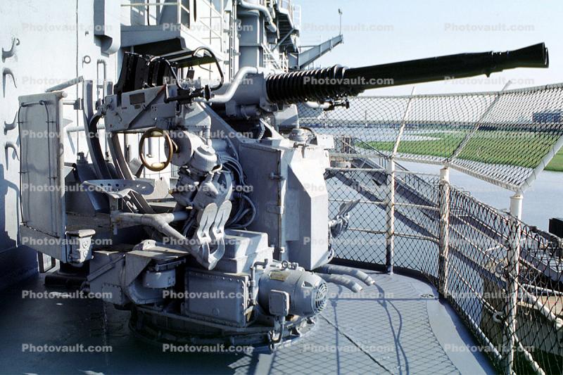 Anti-aircraft gun, pom-pom on the USS Laffey DD-724, Sumner-class Destroyer