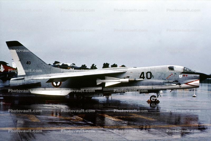 40, Vought F-8 Crusader, French Navy, France, missile, 1973, 1970s