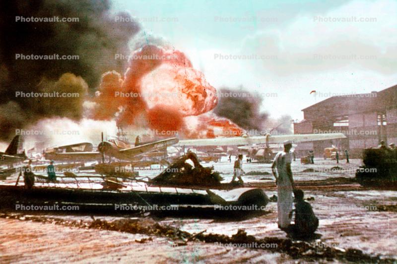 Japanese Attack on Pearl Harbor, World War-II, WW2, WWII, December 7 1941, 1940s, milestone of flight