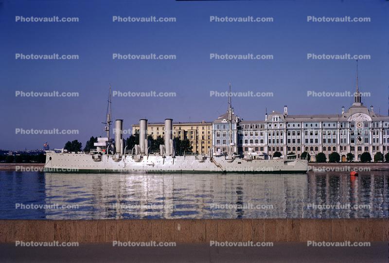 Russian Navy Cruiser Aurora, Petrograd Embankment, museum ship, Winter Palace