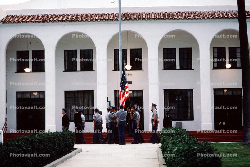 Color Guard, Military School building, teens, boys