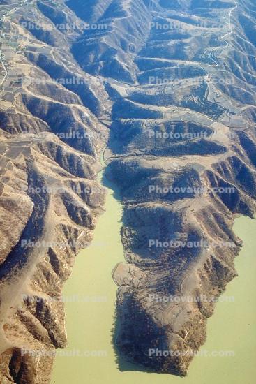 desert mountains, lake, water