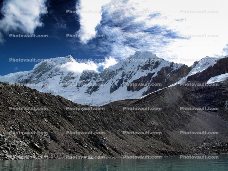 Lake, Cordillera Bianca, Andes Mountain Range, Snow, water