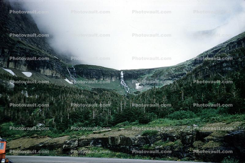 Mountains, Cascade, Woodlands, river, waterfall