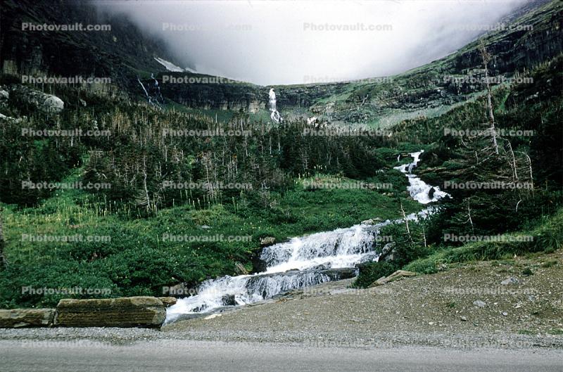 Mountains, Cascade, Woodlands, river, waterfall