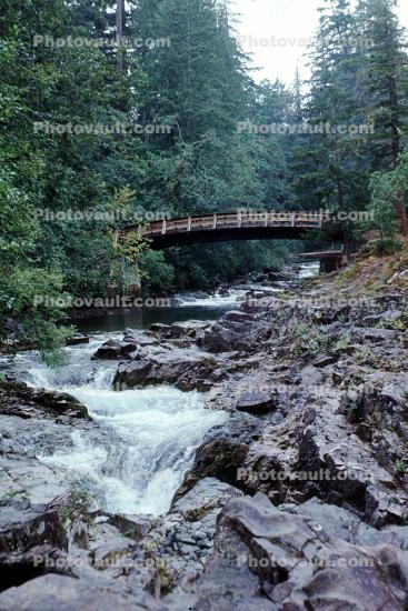 Arch Bridge, Little Qualicum Falls Park, River, forest, rocks