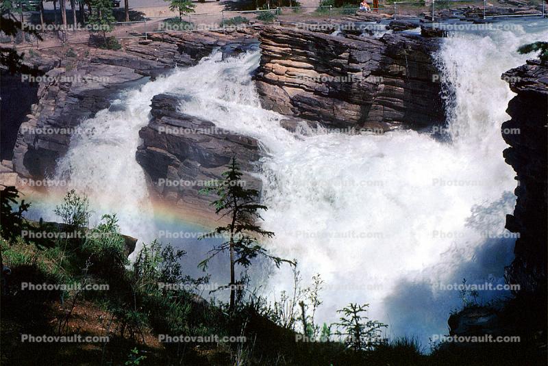 Whitewater, waterfall, rainbow