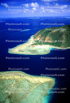 Coral Reef, Island, Pacific Ocean, Sand, Beach, Mountain
