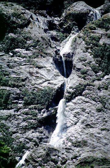 Waterfall, Rock, Mountain