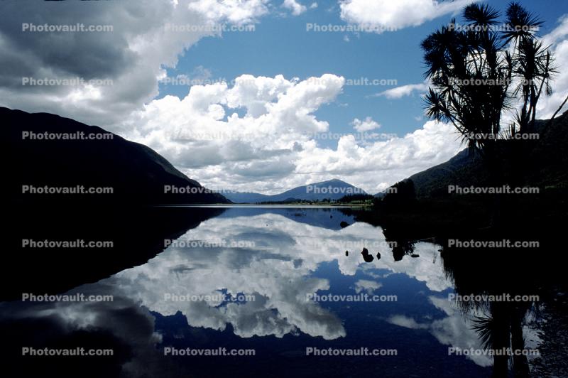 Lake, Cloud Reflection, mountains, water