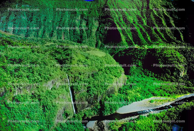 Island of Tahiti, Rain Forest, Waterfall