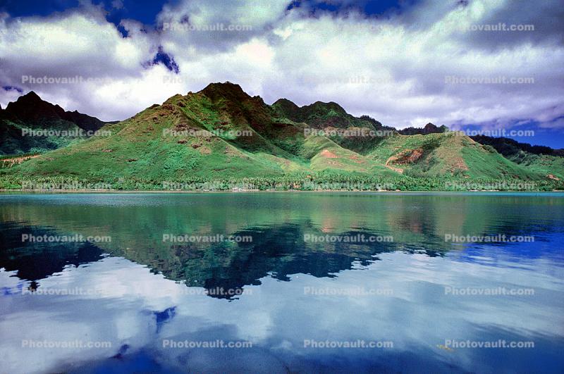 Clouds, Water, Reflection, Island of Moorea