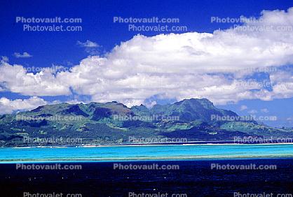 Clouds, Mountains, Ocean, Forest