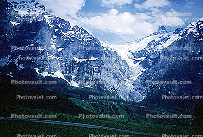 Glacier, Snow, Ice, Mountain, Grindelwald, 1950s