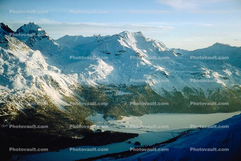 Snow, Ice, Mountain, Glacier, Saint Moritz, 1950s
