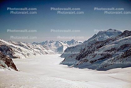 Aletschgletscher, Snow, Ice, Mountain, Aletsch Glacier, 1950s
