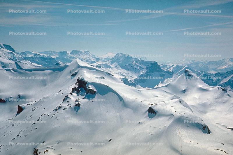 Snow, Ice, Mountain, Glacier, Peaks, Lauderbrunnen, 1950s