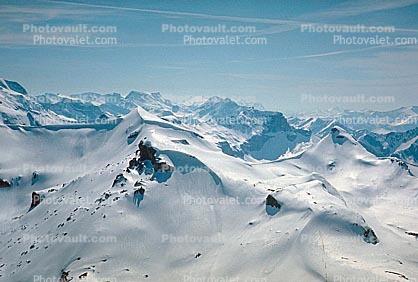Snow, Ice, Mountain, Glacier, Peaks, Lauderbrunnen, 1950s