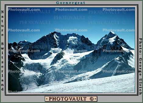 Snow, Ice, Mountain Peak, Glacier, Gornergratt, 1950s