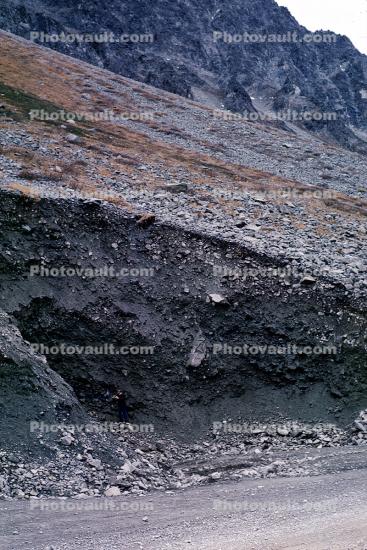 Moraine, slide containing "fossil ice"