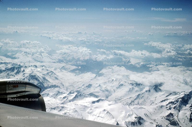 over the Swiss Alps, Glaciers, Mountains