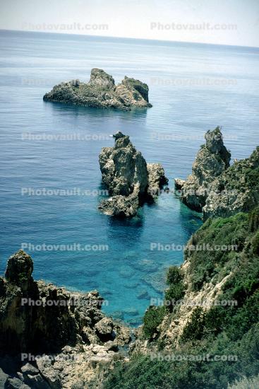 Corfu Island, coast, coastal, coastline, cliffs