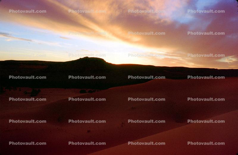 Sand Dunes, Sahara Desert, sunset, clouds